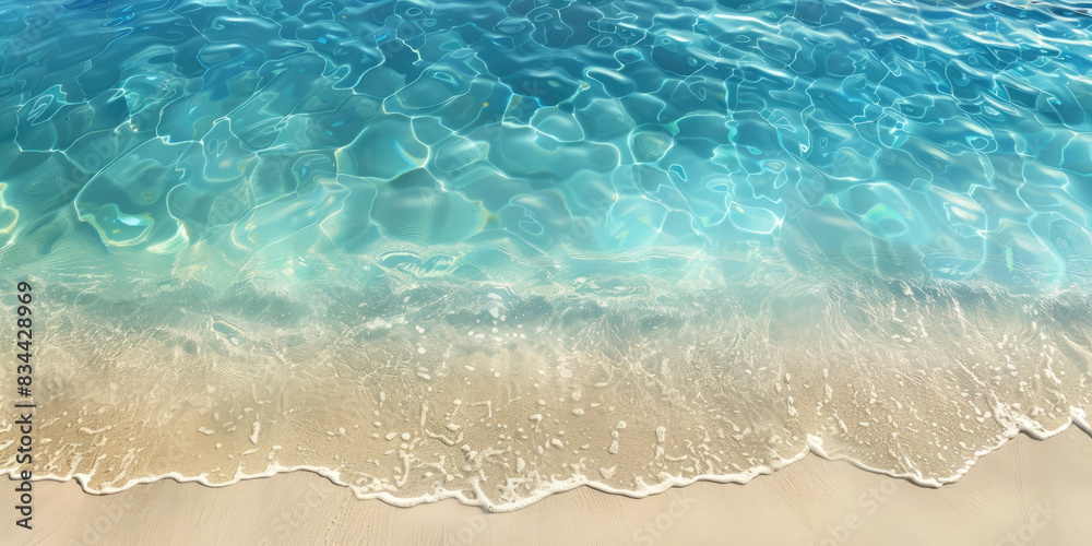 Aerial view of sandy beach and clean sea water Aerial view of sandy beach and clean sea water