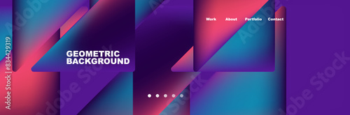 Gradient triangles composition with bright fluid colors. Vector Illustration For Wallpaper, Banner, Background, Card, Book Illustration, landing page
