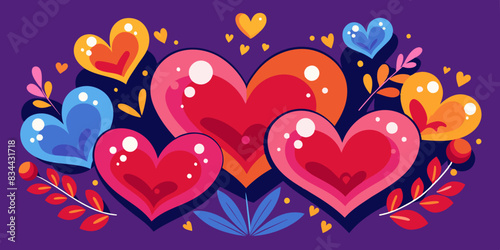Corazones diversos y abstractos en emociones