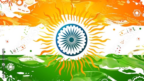 Indian flag. India republic day. Generative AI 