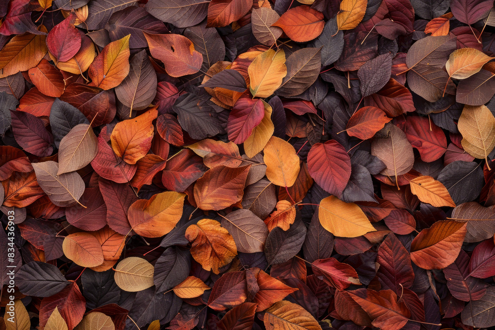 A thick layer of autumn leaves in various stages of color change, filling the entire frame. The leaves exhibit rich hues of red, orange, yellow, and brown. A thick layer of autumn leaves in various stages of color change, filling the entire frame. The leaves exhibit rich hues of red, orange, yellow, and brown.