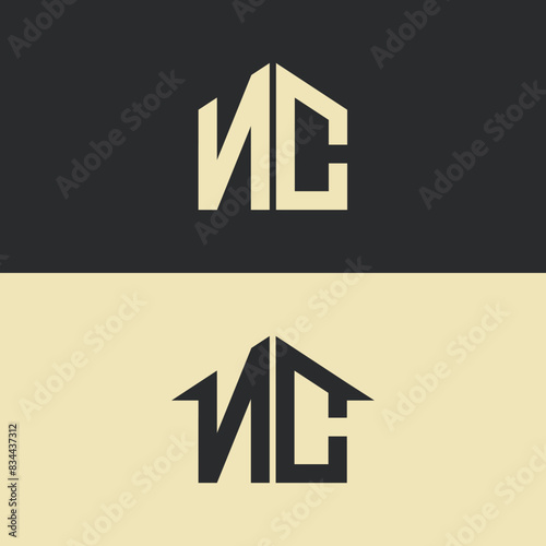 modern letter house and home logo design photo