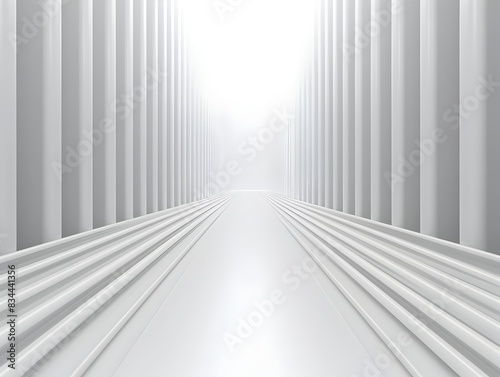 Abstract Geometric Perspective Stripes Scene with Copy Space
