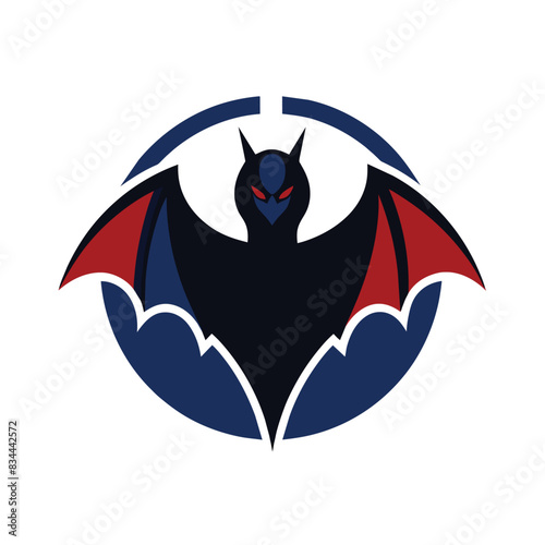 Flying bat vector logo concept, simple design illustration photo