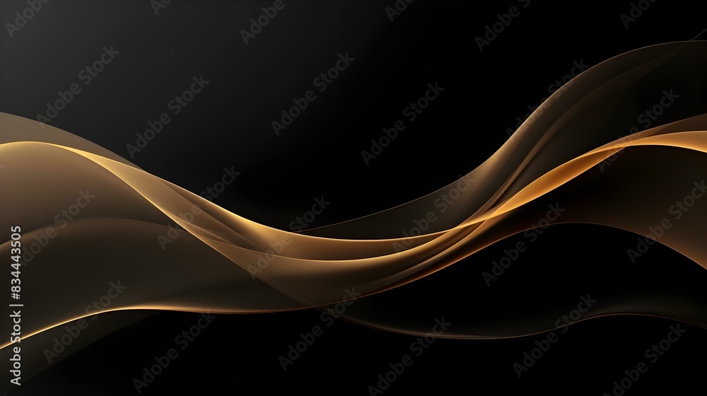 Luxurious Abstract Waves of Golden Black Lines on Gradient Background Luxurious Abstract Waves of Golden Black Lines on Gradient Background