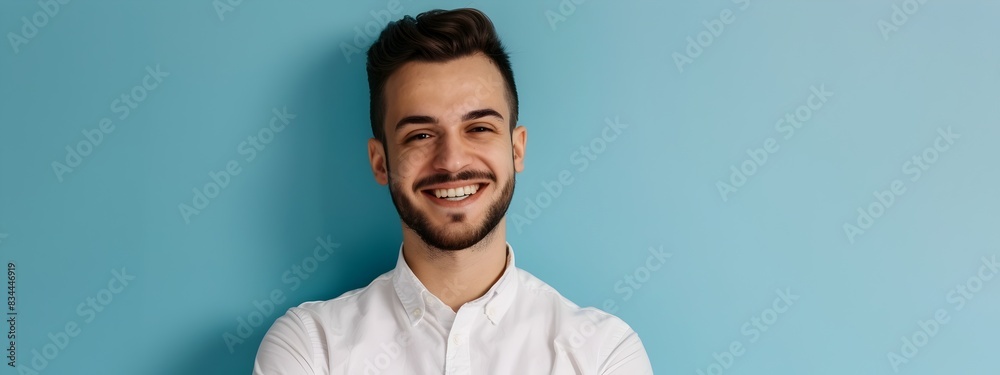 Obraz premium Confident and Successful Young Business Executive Smiling Happily