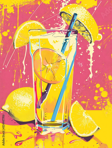 poster of a delicious looking lemonade, drink poster