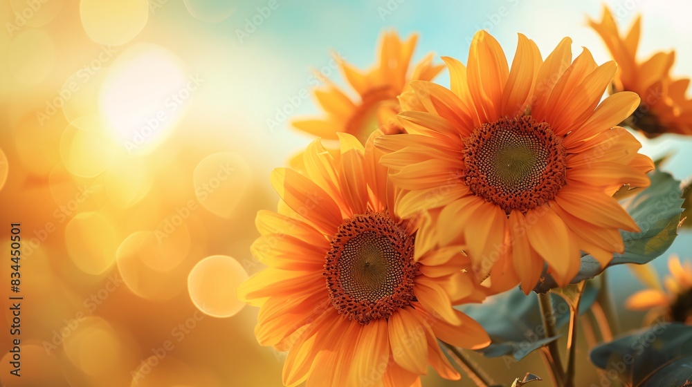 Geometric Introspection: Copper and Radiant Sunflowers Against a Golden Sunset Sky Background for Invitation with Space for Writing, Cheerful and Bright Feel with Warm Sun-kissed Color Scheme, Geometric Introspection: Copper and Radiant Sunflowers Against a Golden Sunset Sky Background for Invitation with Space for Writing, Cheerful and Bright Feel with Warm Sun-kissed Color Scheme,