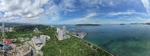 Kota Kinabalu, Malaysia – May 30 2024: The Waterfront Area of Kota Kinabalu City Centre