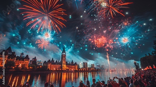 People watch the fireworks on Canada's Independence Day. Happy Canada Day