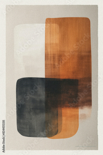 Minimalist Japandi art, zen poster with geometric shapes