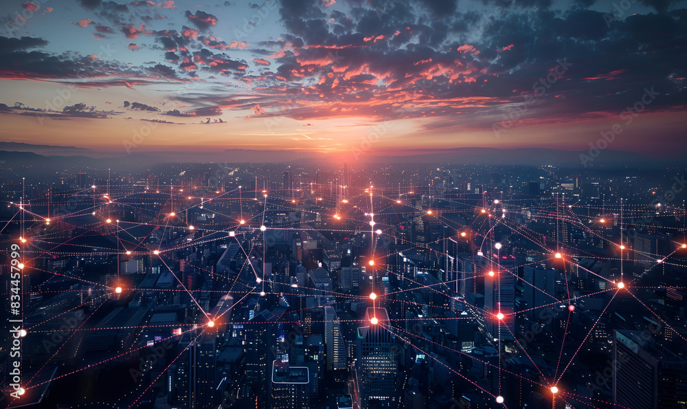 Fototapeta premium Global communication technology connecting businesses and individuals worldwide through digitalization and the internet Concept Global Communication Technology Connectivity Digitalization