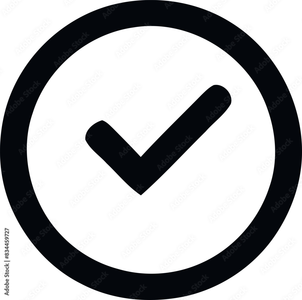 Minimalist Design Essentials, Monochrome Checkmark Icon Minimalist Design Essentials, Monochrome Checkmark Icon