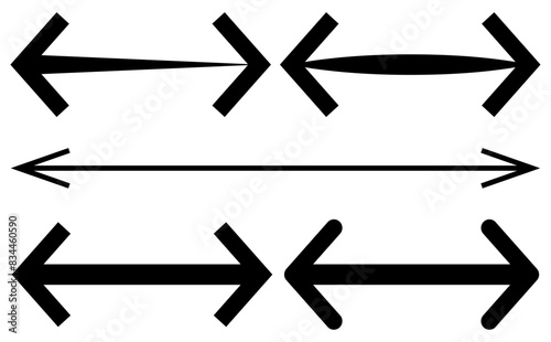 Arrow pointing both sides, direction sign, right and left side arrow icon.