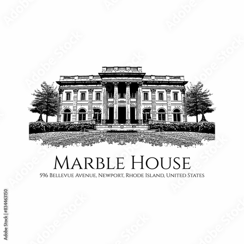 Marble House, a Gilded Age mansion located at 596 Bellevue Avenue in Newport, Rhode Island, was built from 1888 to 1892 as a summer cottage for Alva and William Kissam Vanderbilt  photo