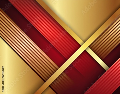 Opulent Weave: Intersecting Lines in Gold, Red, and Yellow