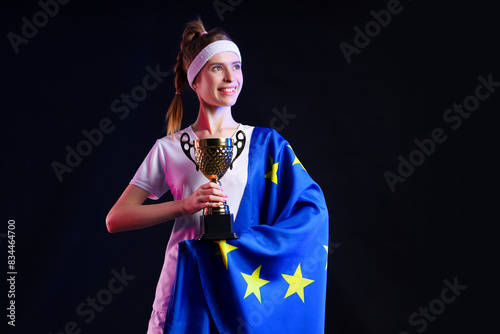 Female tennis player with g...