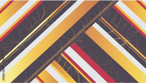 Luxury Intersections: Dark Yellow, Red, and Gold Lines