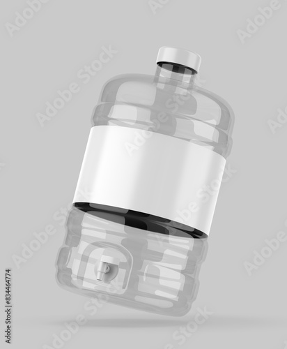 Fotografie Pet Bottle Can With Tap Blank  Template 3d Illustration.