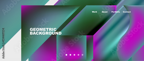 Minimal geometric web site page template design. Vector Illustration For Wallpaper, Banner, Background, Card, Book Illustration, landing page