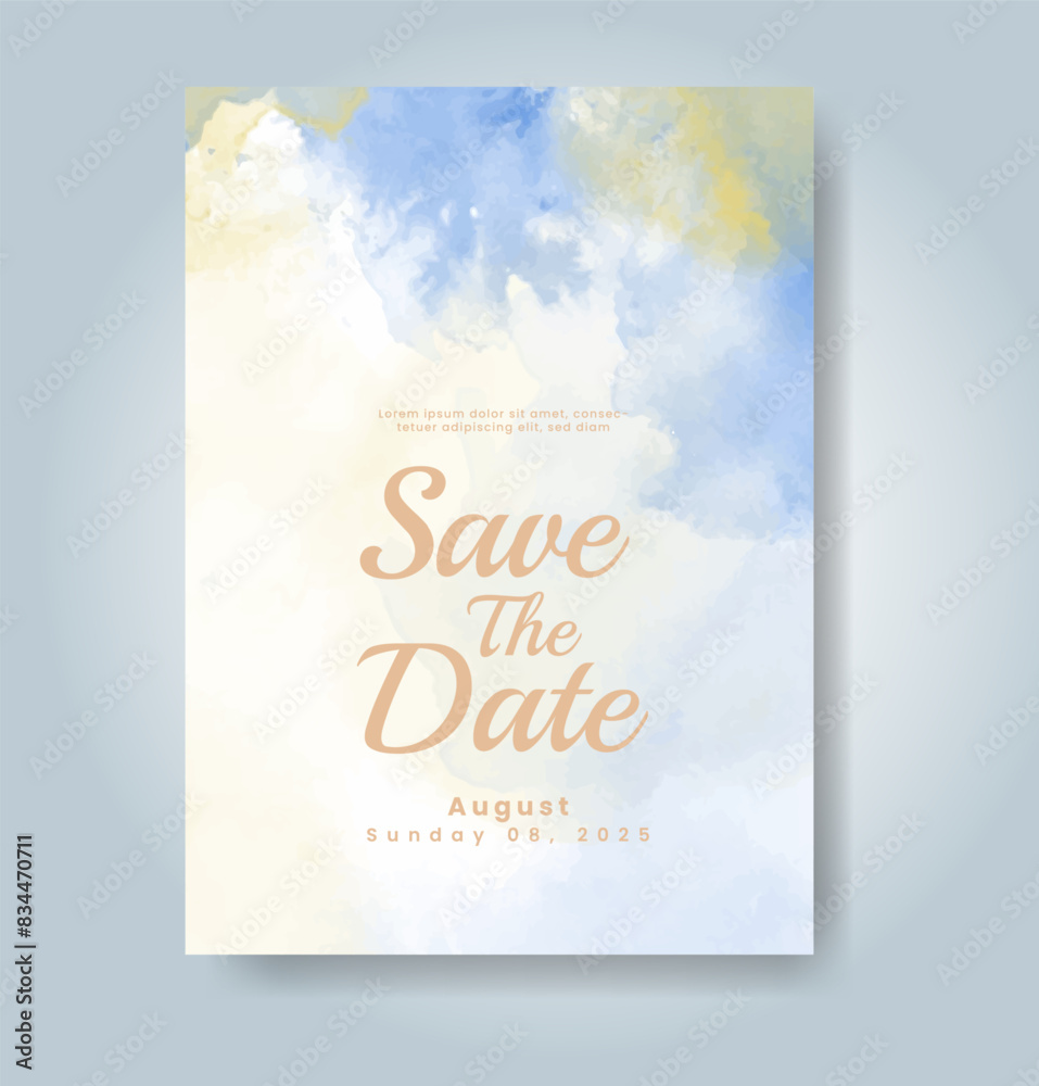 Wedding invitation with abstract watercolor background Wedding invitation with abstract watercolor background