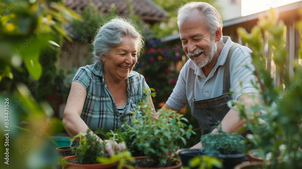custom made wallpaper toronto digital
A senior couple enjoys a peaceful afternoon together, potting plants in their backyard garden. With gentle smiles on their faces, they work side by side
