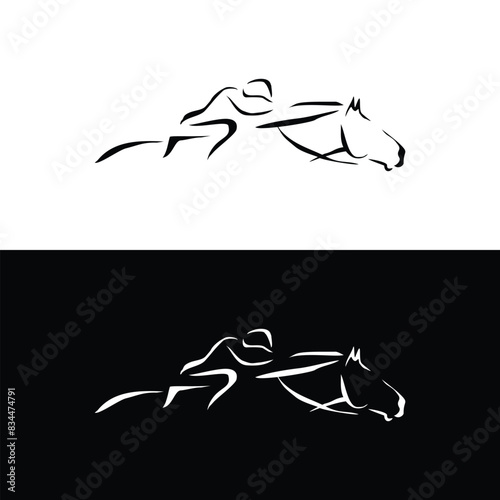 racing horse elegant logo vector illustration 