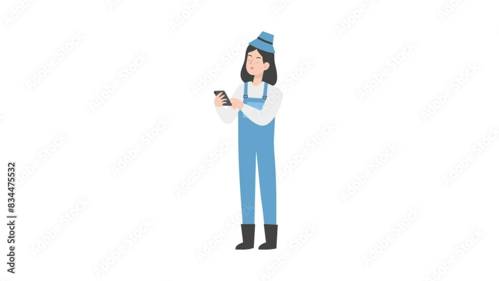 Female farmer using mobile Female farmer using mobile