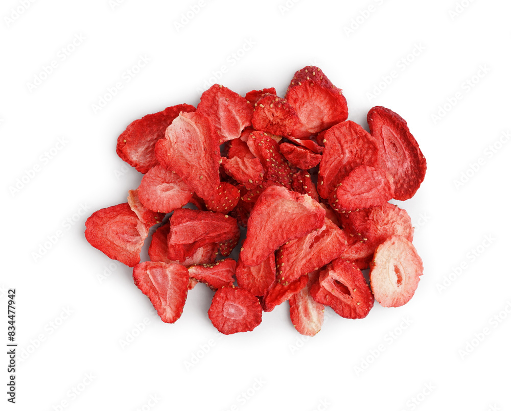 Dried strawberry on white background Dried strawberry on white background