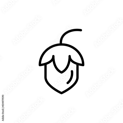 Hazelnut in a circle outline icon. vector simple illustration on white background..eps