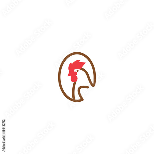 chicken with egg logo design vector illustration 