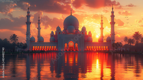 eid al adha, eid al fitri mubabrak moslem raya islamic background © rafliand