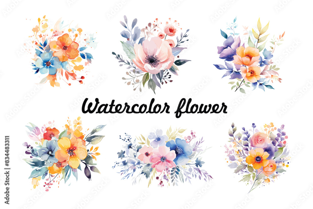 watercolor flower bundle watercolor flower bundle