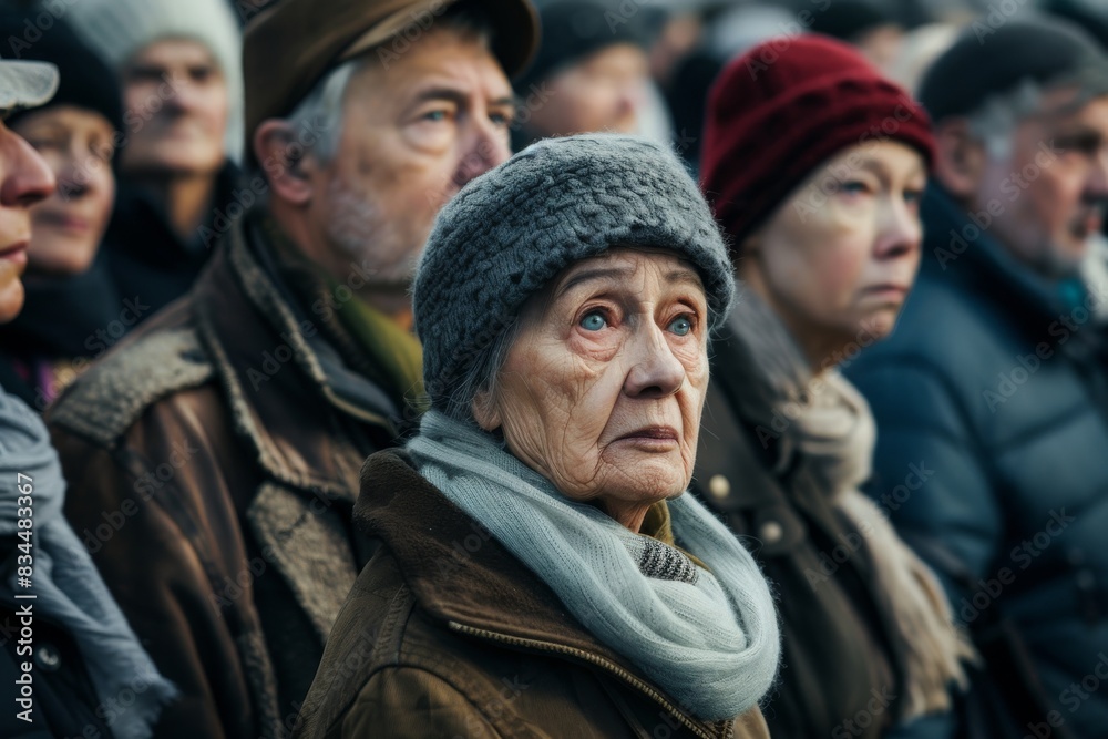 Unidentified people on the street. Unidentified people on the street.