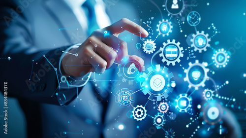Technology integration streamlines business processes. photo