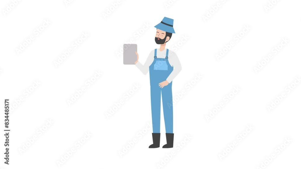 Farmer holding blank sign Farmer holding blank sign