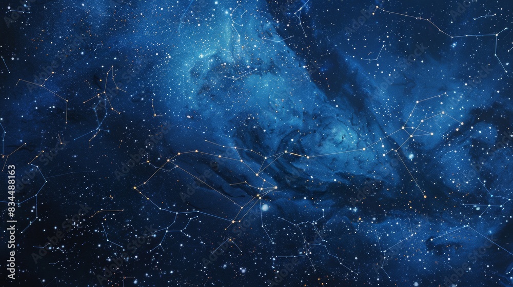 Fototapeta premium Zodiac signs in the starry sky.