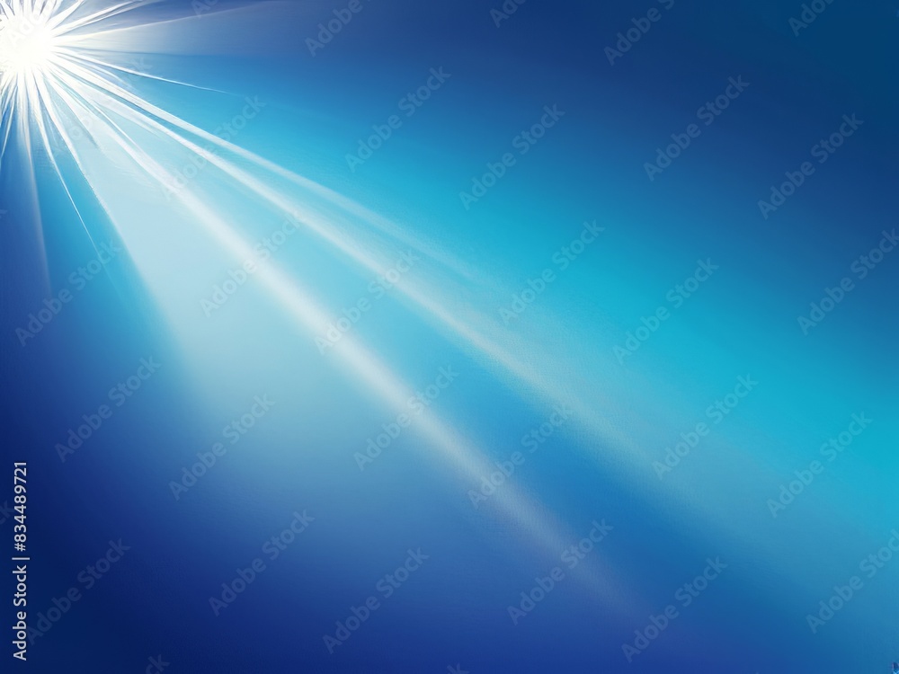 Sky blue gradient background with sun rays extending diagonally