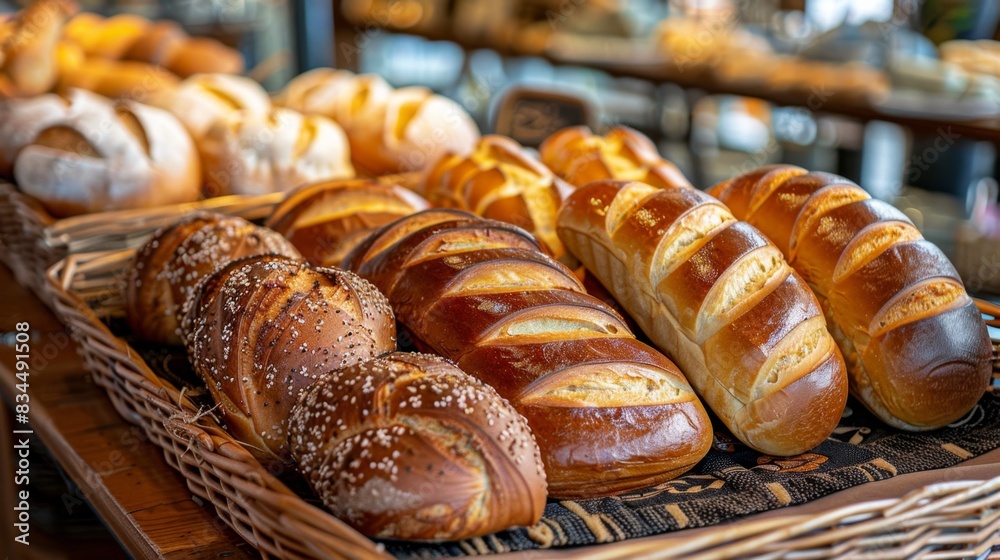 Delightful Bakery Display of Freshly Baked Teddybread Loaves with Vibrant Artisanal Appeal for Marketing Campaigns