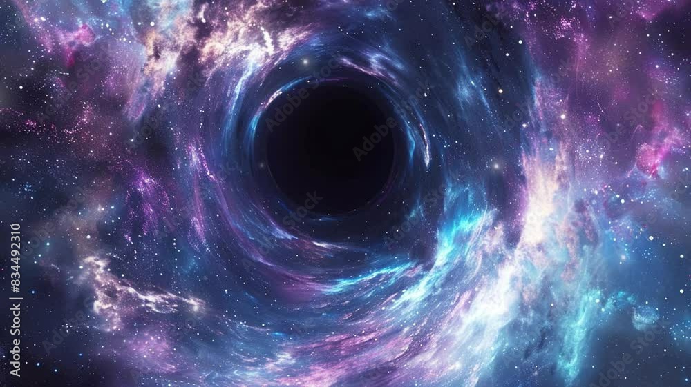 Blue spiral galaxy with black hole Blue spiral galaxy with black hole