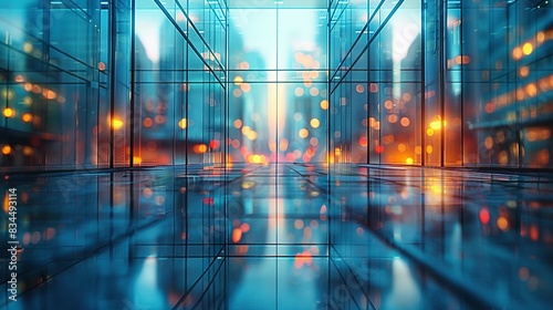 Blurred Glass Divider in Contemporary Office Space