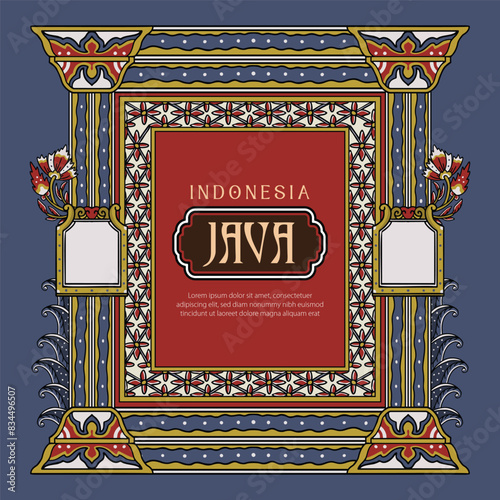 Wedana Renggan Javanese decorative motif design Illustration