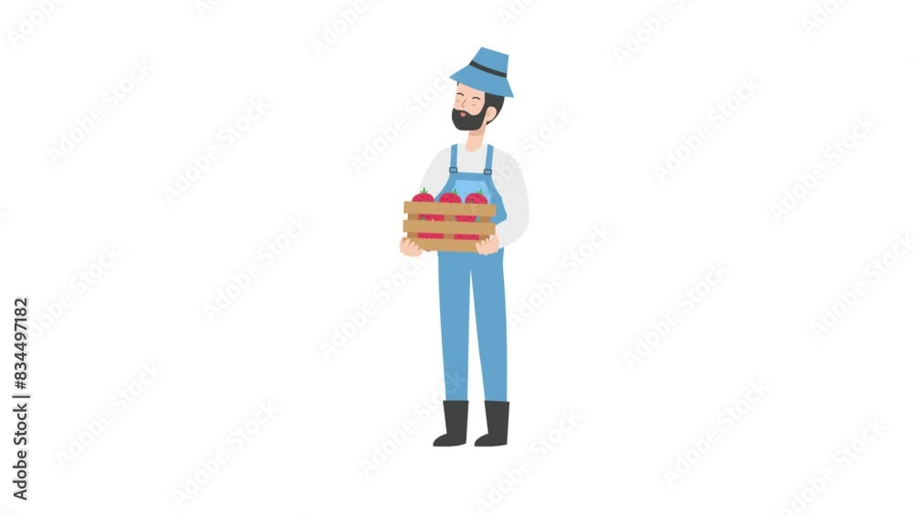 Farmer holding fruit basket