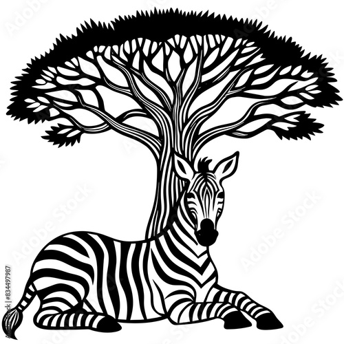 zebra and tree