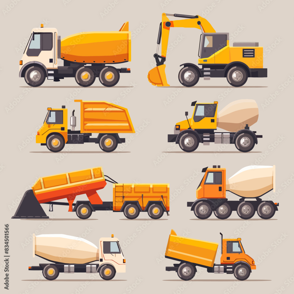 set of construction trucks set of construction trucks