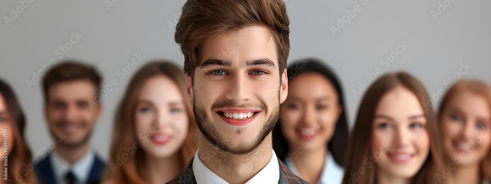 Smiling Team of Young Business Professionals in Office Environment Smiling Team of Young Business Professionals in Office Environment