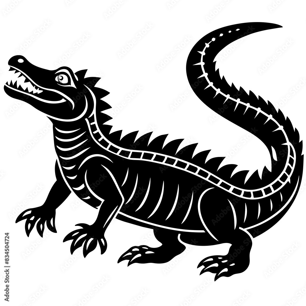 silhouette of a crocodile vector design silhouette of a crocodile vector design