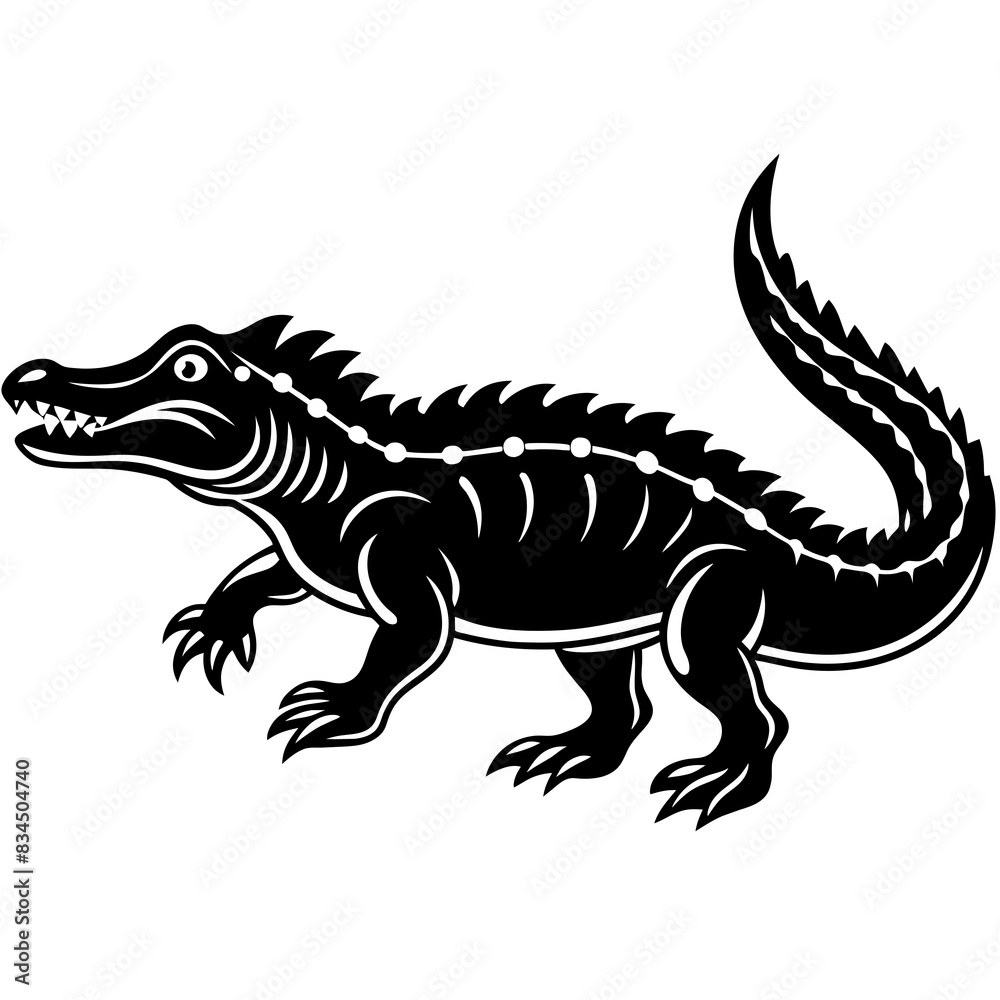 silhouette of a crocodile vector art design silhouette of a crocodile vector art design