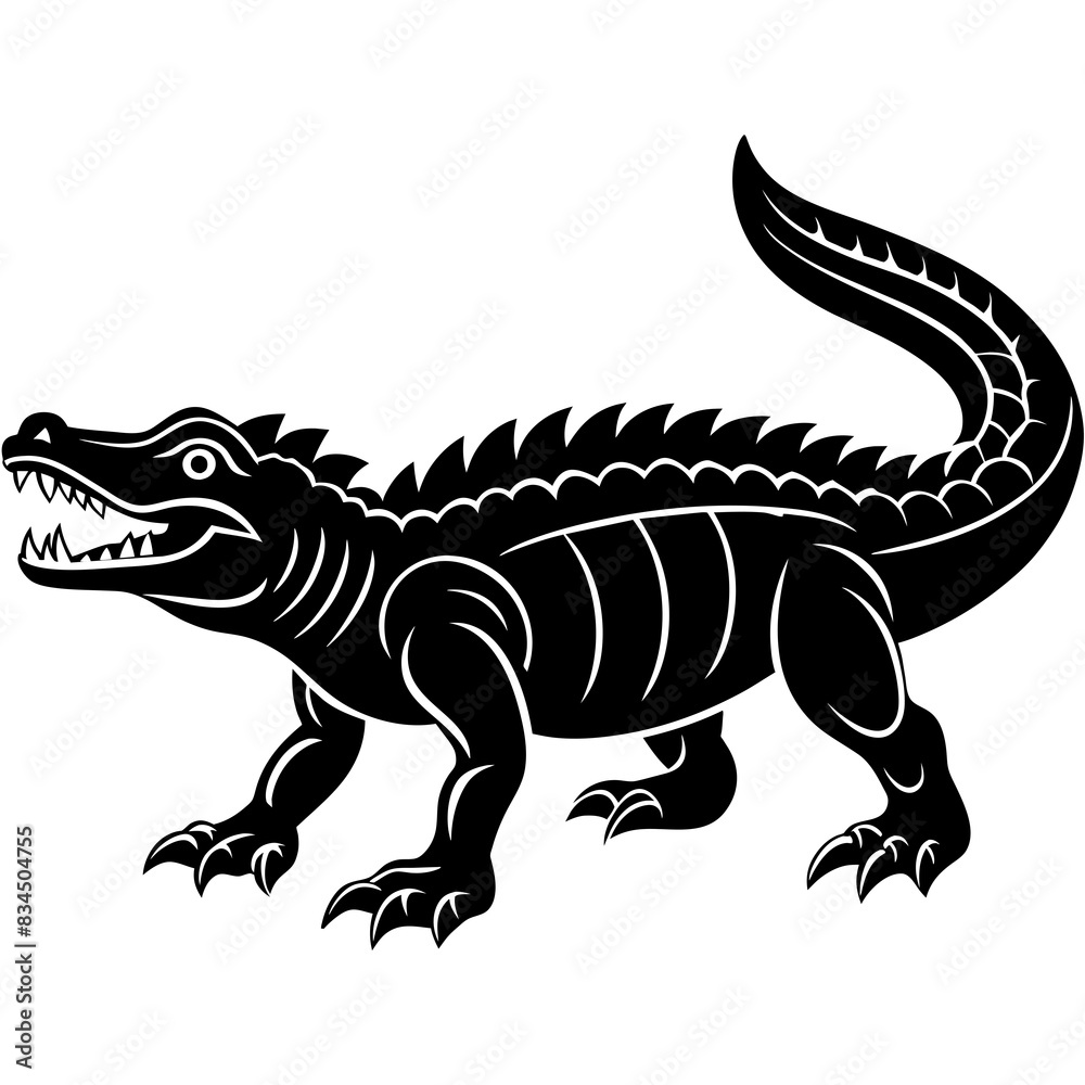 Obraz premium crocodile silhouette on white background