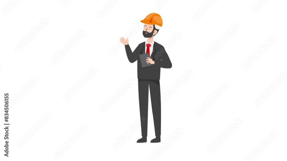 Engineer holding task list Engineer holding task list
